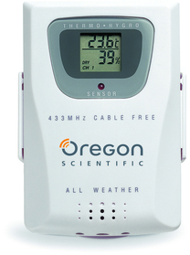 Oregon Scientific Prysma Chrome Funkuhr mit Thermometer BAR 292 Grau (Fast  neuwertig)